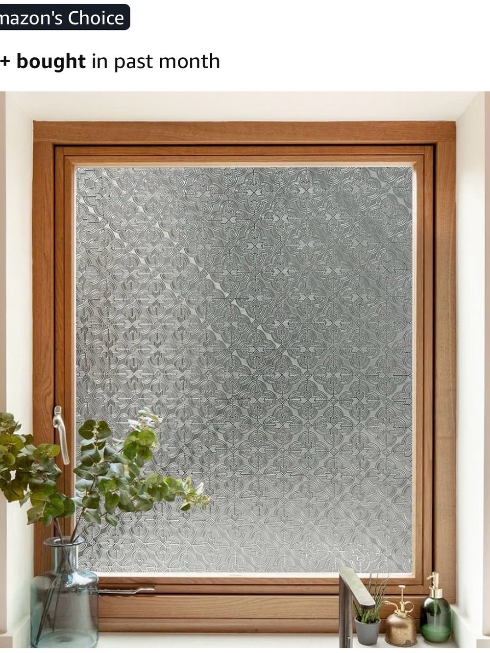 Frosted Decorative Window Film - Privacy Window Decal (Clear/Gray)